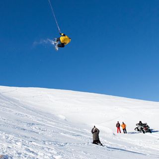  Hanging by a thread. Photo: The World Snowkite Contest 
