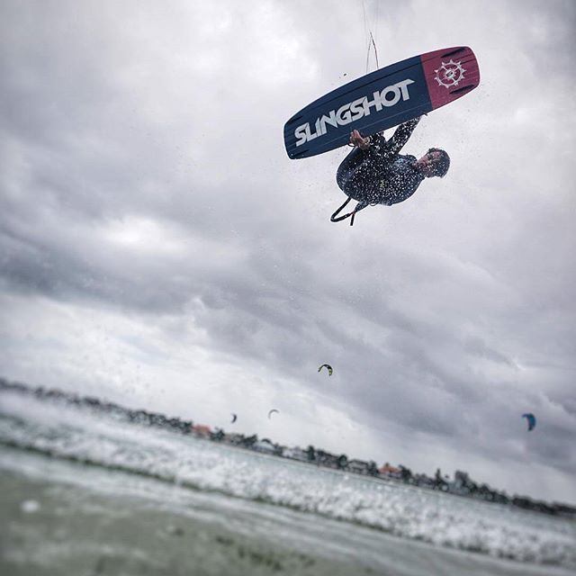 @markcafero with a stormy stale. 
Photo: @theo_quenee
#kiteboarding #slingshot #rideengine