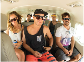 The flight to Los Roques offers human room only. Tight quarters and weight limits force the North Team to book a second plane for their equipment.